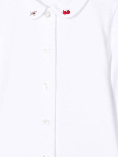 Familiar Peter Pan-collar Shirt In White