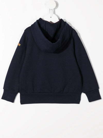 Familiar Zipped Cotton Hoodie In Blue
