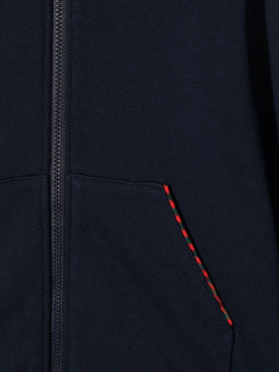 Familiar Zipped Cotton Hoodie In Blue