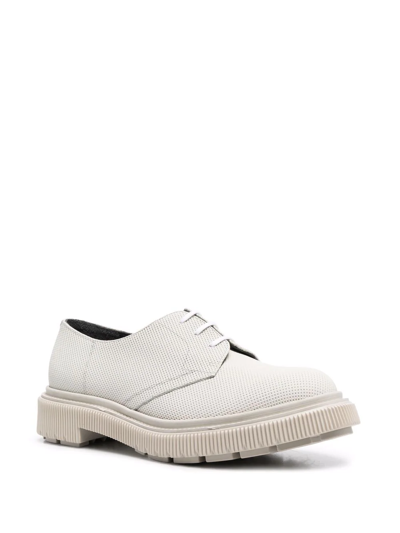 Shop Adieu Perforated Leather Derby Shoes In White