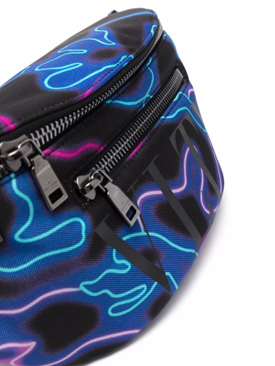 Shop Valentino Neon Camou-print Belt Bag In Black