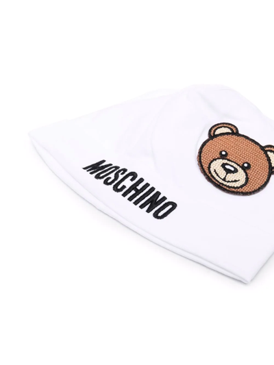 Shop Moschino Embroidered Logo Cap In White