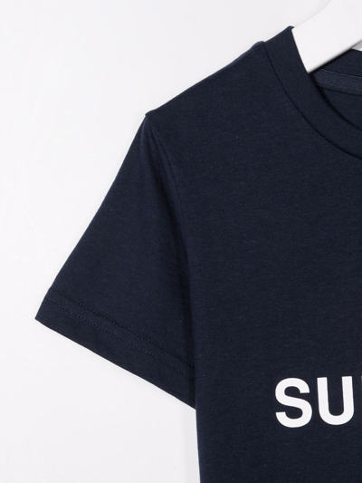 Shop Superga Logo-print Cotton T-shirt In Blue