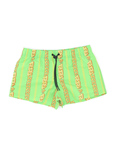 Shop Versace Beachwear In Neon Green Black