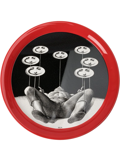 Shop Fornasetti Don Giovanni Round Tray In Multicolour