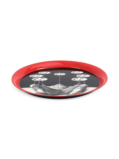 Shop Fornasetti Don Giovanni Round Tray In Multicolour