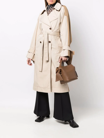 Shop Acne Studios Double-breasted Two-tone Coat In Nude