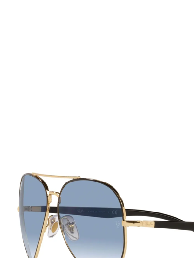 Shop Ray Ban Rb3675 Aviator-frame Sunglasses In Blau