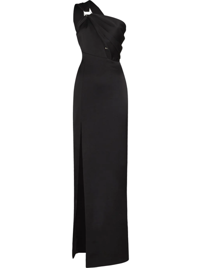 Shop Rasario One-shoulder Maxi Dress In Black