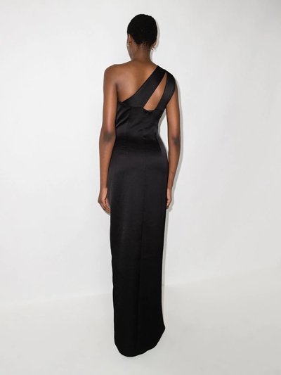 Shop Rasario One-shoulder Maxi Dress In Black