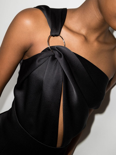 Shop Rasario One-shoulder Maxi Dress In Black