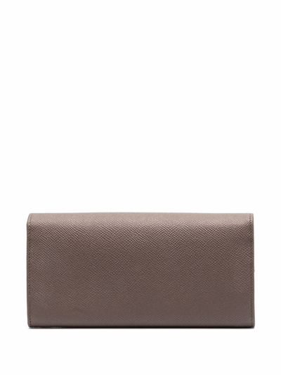 Shop Ferragamo Continental Leather Wallet In Braun