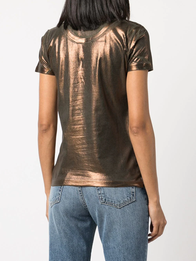 Shop Madison.maison Metallic Cotton T-shirt In Braun