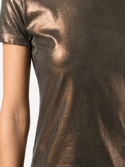 Shop Madison.maison Metallic Cotton T-shirt In Braun