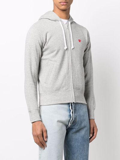 Shop Comme Des Garçons Play Small Red Heart Hoodie In Grau