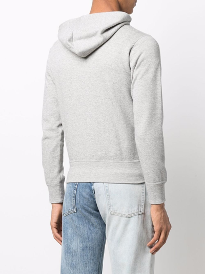 Comme Des Garçons Play Heart Patch Zip-up Hoodie In Grau