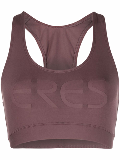 Shop Eres Sporty Logo-print Sports Bra In Purple