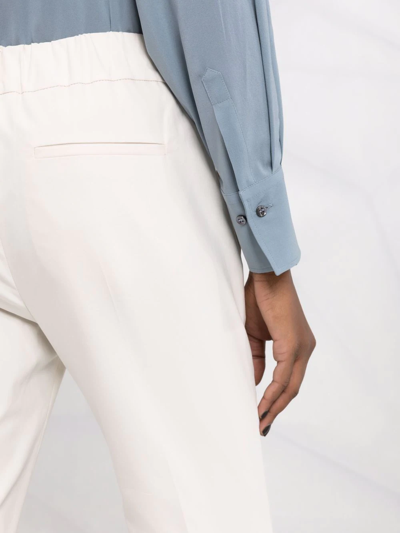 Brunello Cucinelli High-waisted Cropped Trousers In Nude