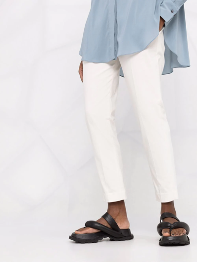 Brunello Cucinelli High-waisted Cropped Trousers In Nude