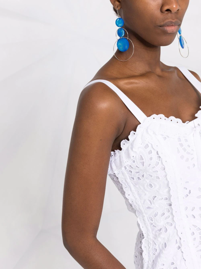 Dolce & Gabbana Short Dress With Openwork Embellishment In Weiss