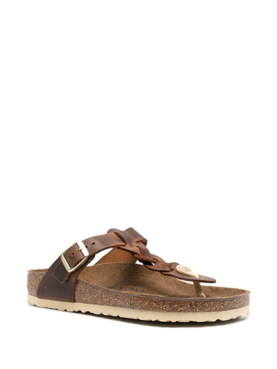 Birkenstock Braid-detail Sandals In Braun