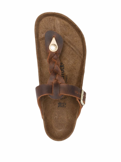 Birkenstock Braid-detail Sandals In Braun