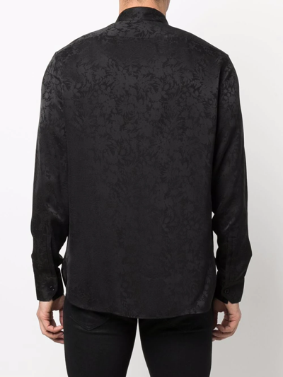 Shop Saint Laurent Floral Pattern Shirt In Schwarz