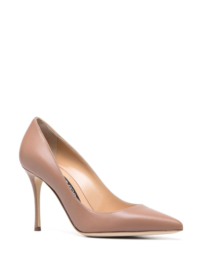 Shop Sergio Rossi Pointed Toe Pumps In Neutrals