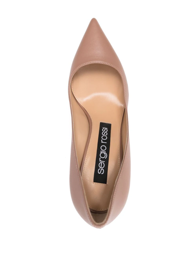 Shop Sergio Rossi Pointed Toe Pumps In Neutrals