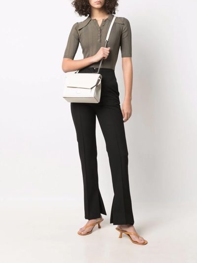 Lancel Leather Tote Bag In Weiss