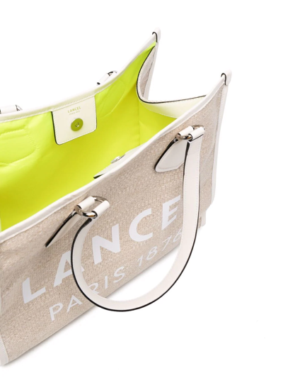 Shop Lancel Logo-print Tote Bag In Nude