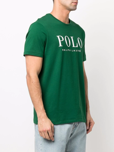 Shop Polo Ralph Lauren Logo-print Cotton T-shirt In Grün