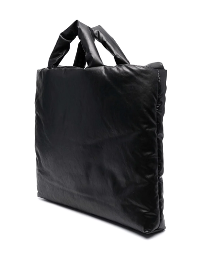 Shop Kassl Editions Large Oil-coated Pillow Bag In Schwarz