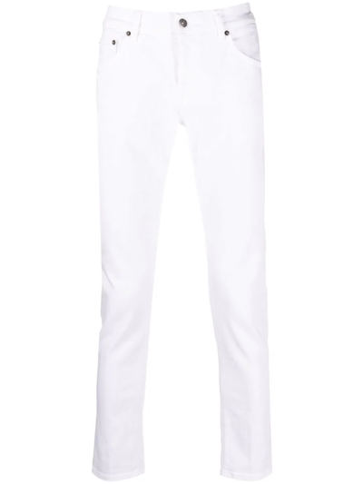 Shop Dondup Bleached Straight-leg Jeans In Weiss