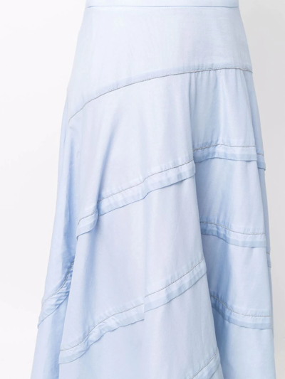 Shop Peserico Asymmetric A-line Skirt In Blau