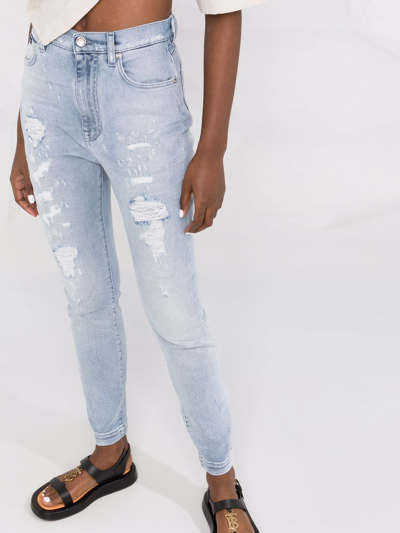 Shop Dolce & Gabbana Grace Distressed Skinny Jeans In Blau