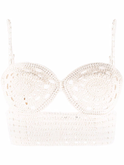 Magda Butrym Crochet Cotton-blend Bralette In Nude