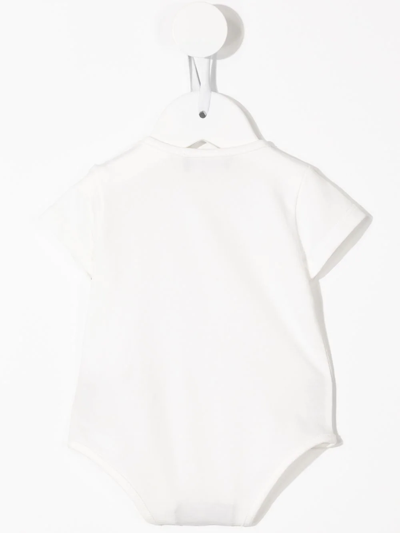 Shop Versace Logo-print Cotton Romper In White