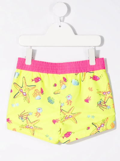 Shop Billieblush Starfish-print Shorts In Yellow