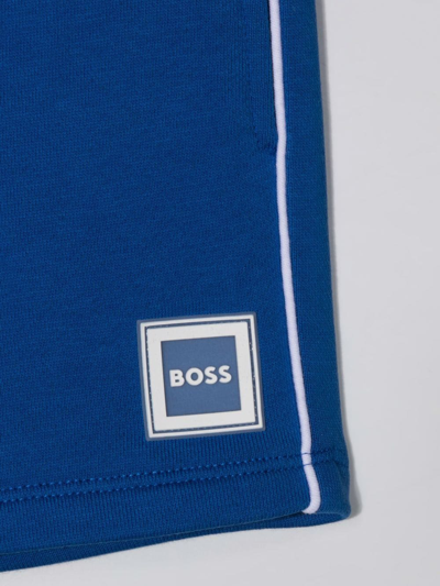 Bosswear Logo-patch Track Shorts In Blue