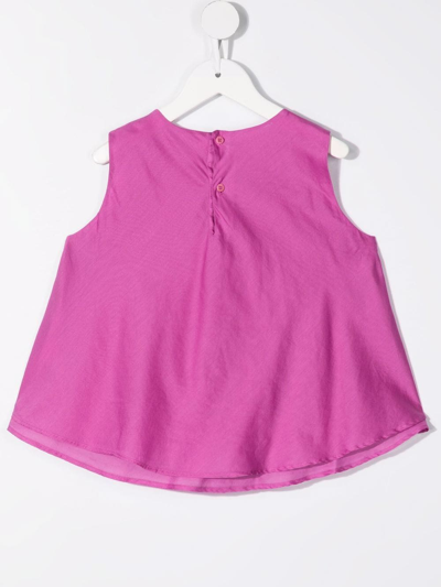 Shop Il Gufo Double-layer Cotton Tank Top In Pink
