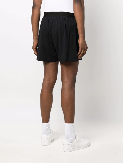 Shop Fear Of God Logo-waist Slip-on Deck Shorts In Black
