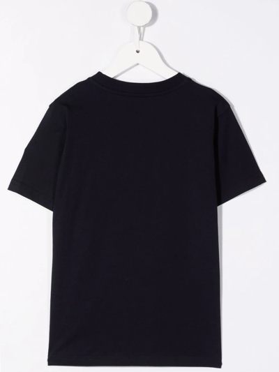 Shop Moncler Logo-print Short-sleeve T-shirt In Blue
