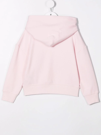 Shop Calvin Klein Logo-debossed Hoodie In Pink