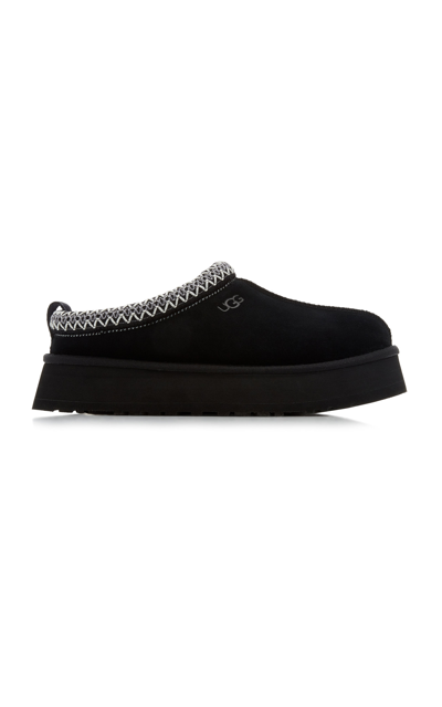 Shop Ugg Tazz Suede Platform Slippers In Black