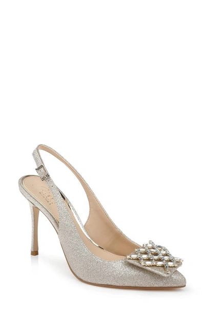 Shop Jewel Badgley Mischka Lisbet Pointed Toe Slingback Pump In Light Gold