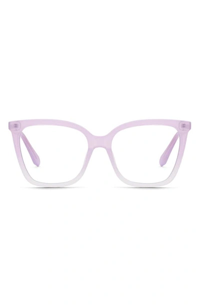Shop Quay 54mm Video On Square Blue Light Blocking Glasses In Lilac / Clear