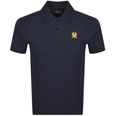 Shop Belstaff Logo Polo T Shirt Navy