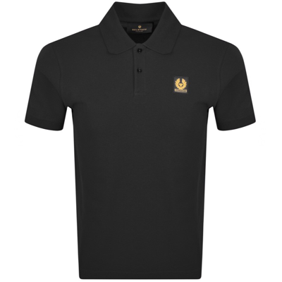 Shop Belstaff Logo Polo T Shirt Black