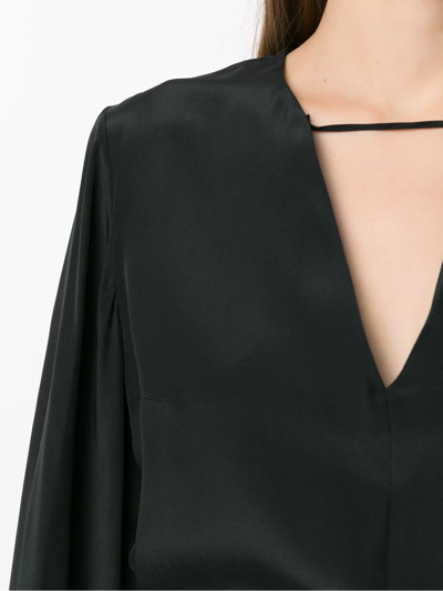 Shop Martha Medeiros Silk Cecilia Blouse In Black